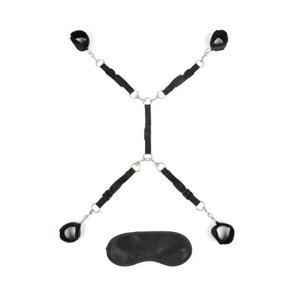 Bed Restraint System | Lux Fetish Bed Spreader Black  Bed Restraint System