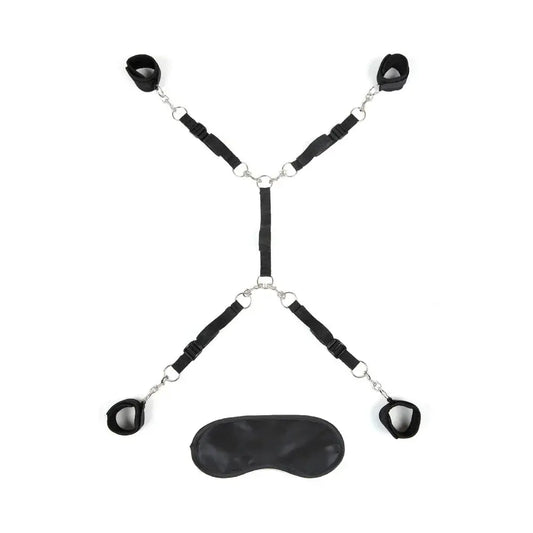 Bed Restraint System | Lux Fetish Bed Spreader Black  Bed Restraint System