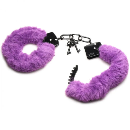 Beginner BDSM Cuffed in Fur Furry Sex Handcuffs Purple Bondage Restraints  Restraints and Cuffs