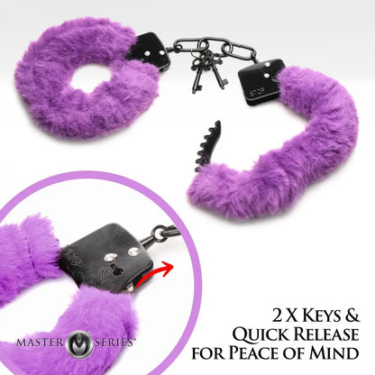 Beginner BDSM Cuffed in Fur Furry Sex Handcuffs Purple Bondage Restraints  Restraints and Cuffs