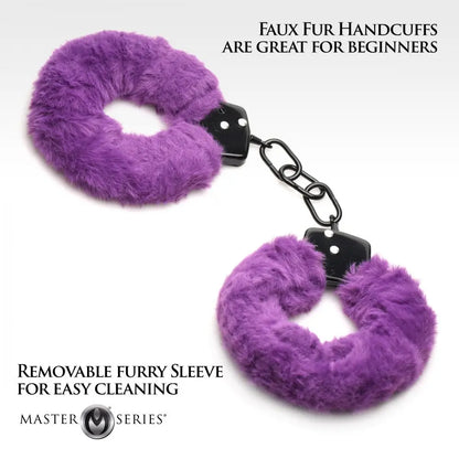 Beginner BDSM Cuffed in Fur Furry Sex Handcuffs Purple Bondage Restraints  Restraints and Cuffs