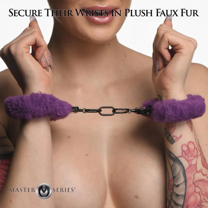 Beginner BDSM Cuffed in Fur Furry Sex Handcuffs Purple Bondage Restraints  Restraints and Cuffs