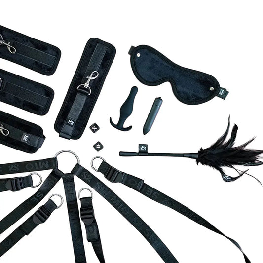 Beginner Bondage Kit with Bed Restraints - Bed Tether Seduction Set  Bondage Kits