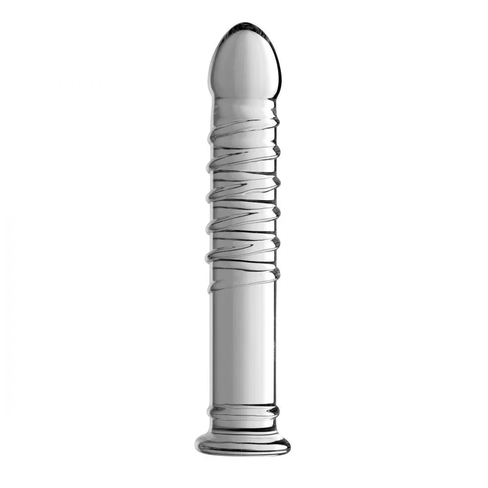 Behemoth Ribbed XL Dildo Large Anal Glass Dildo  Huge Dildos