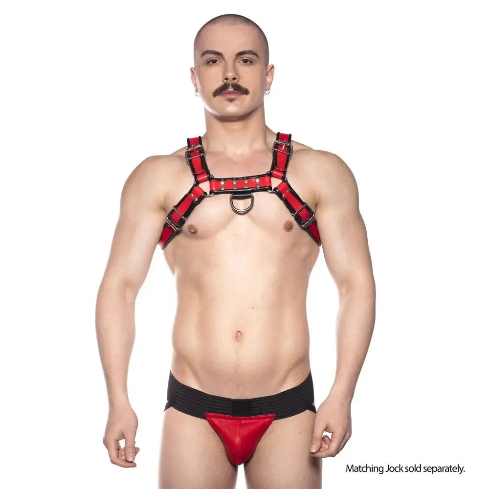 Best Selling Leather Bull Bondage Harness - Red XL  Bondage Harness