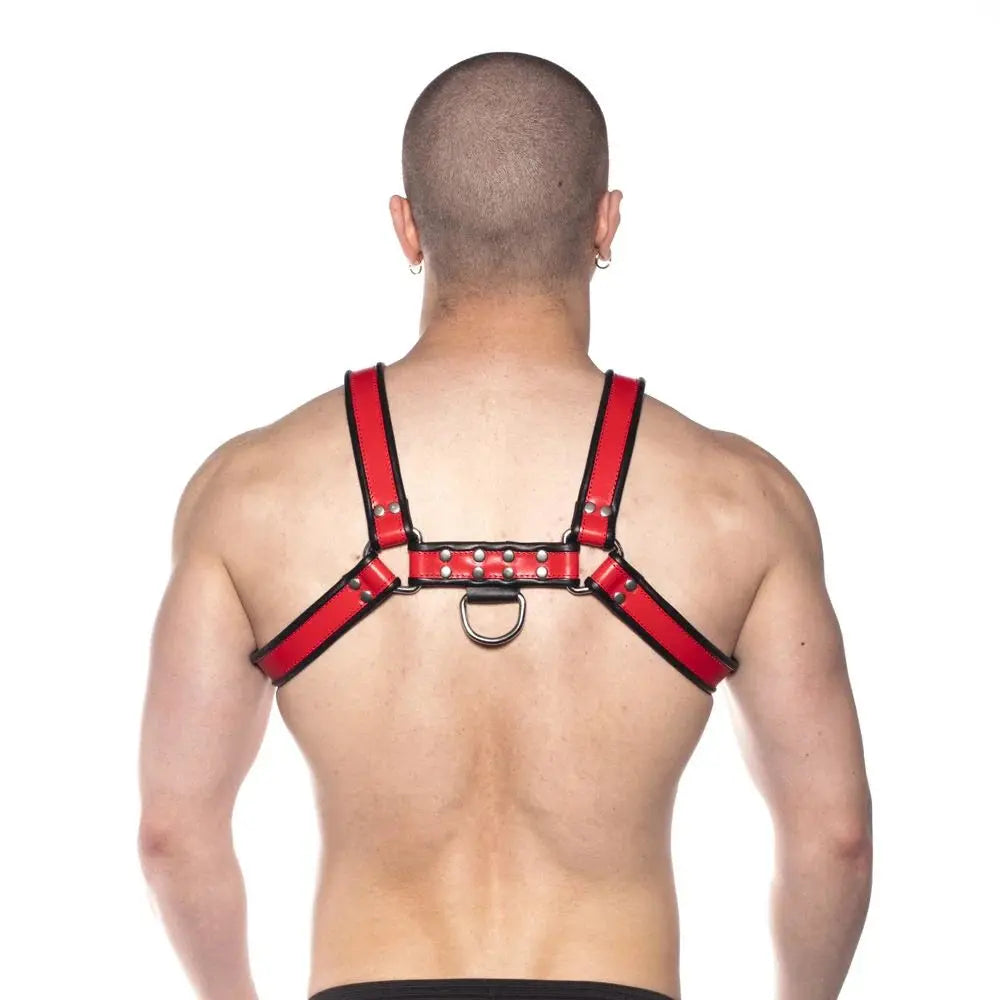 Best Selling Leather Bull Bondage Harness - Red XL  Bondage Harness