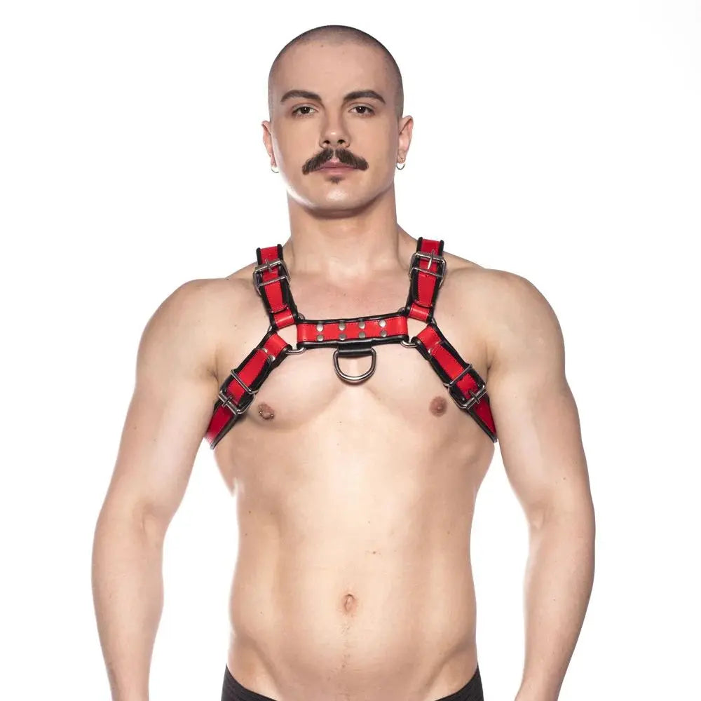Best Selling Leather Bull Bondage Harness - Red XL  Bondage Harness