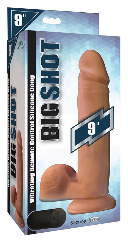 Big Shot Vibrating Remote Control Silicone Dildo with Balls - 9 Inch  Realistic Dildos