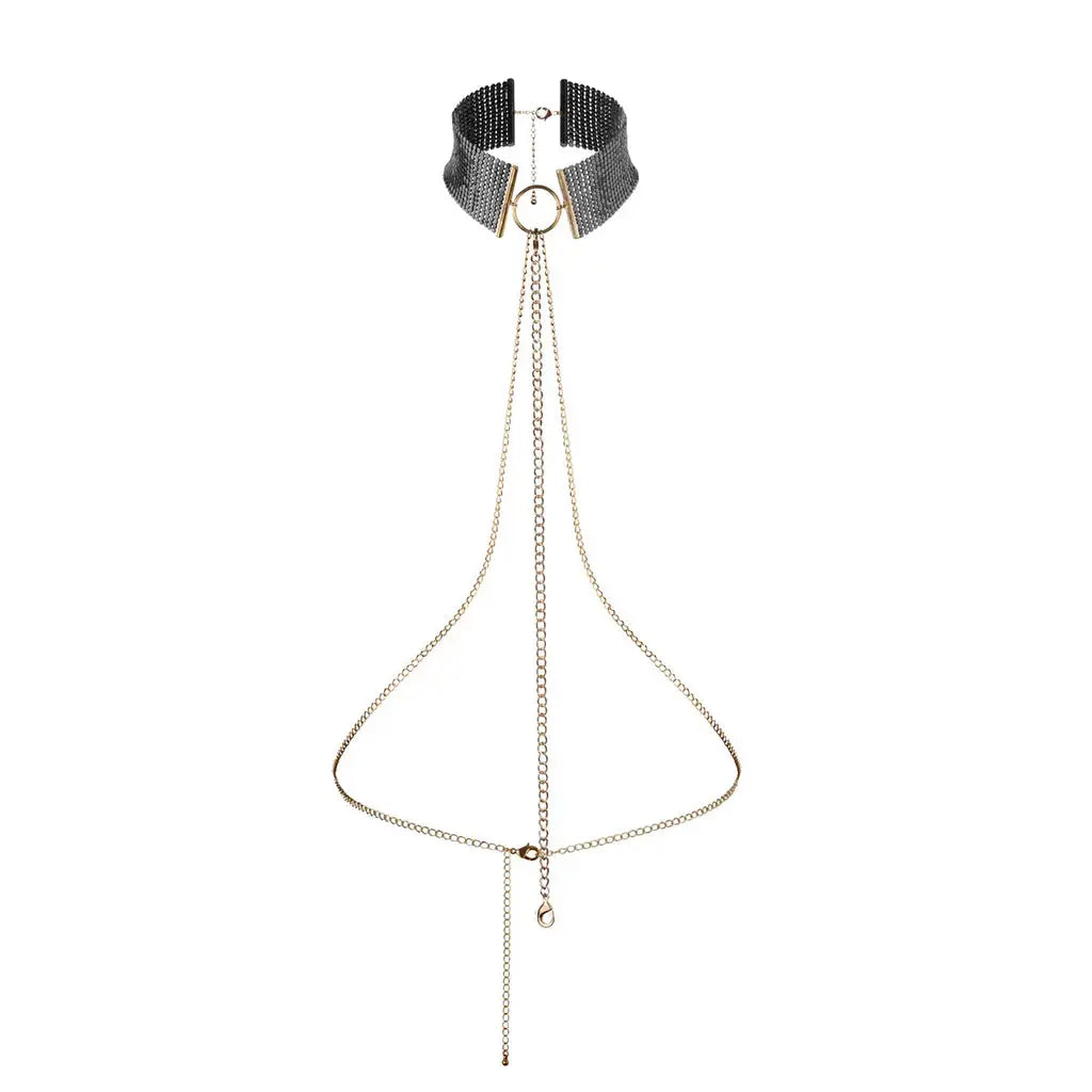 Bijoux Indiscrets Desir Metallique Mesh Collar Black  Collars and Leads
