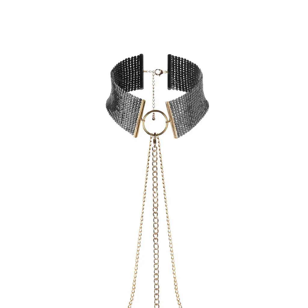 Bijoux Indiscrets Desir Metallique Mesh Collar Black  Collars and Leads