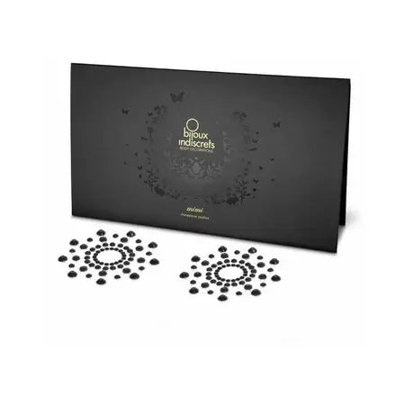 Bijoux Indiscrets Mimi Rhinestone Pasties Circles Black  Lingerie - Pasties and Tassels