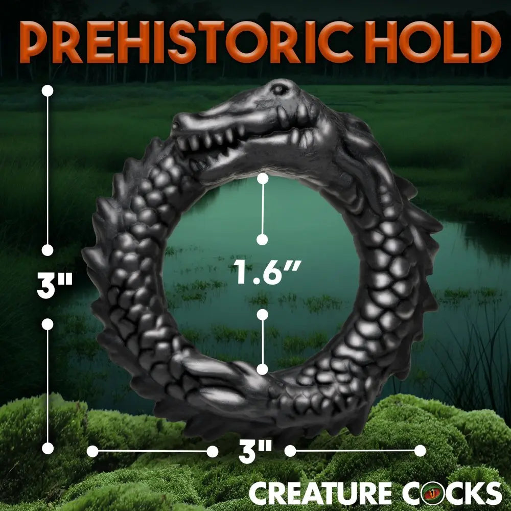 Black Caiman Cock Ring Silicone Alligator Cock Ring  Cock Rings