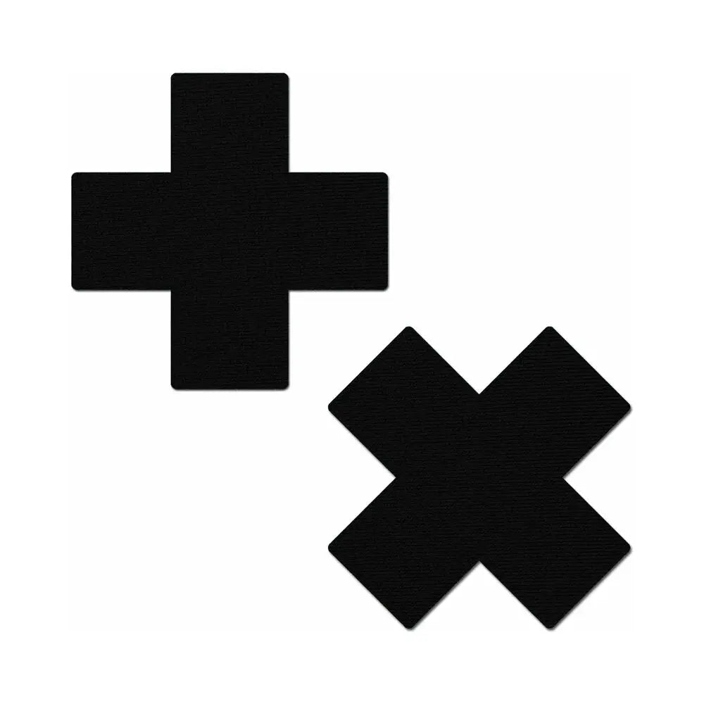 Black Cross Nipple Pasties Pastease Crosses Pasties Black  Lingerie - Pasties and Tassels