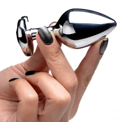 Black Heart Gem Anal Plug Sex Toy - Medium Jewel Butt Plug  Metal Anal Plug Sex Toy