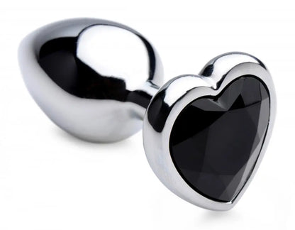 Black Heart Wide Base Gem Anal Plug Sex Toy - Small Beginner Butt Plug  Metal Anal Plug Sex Toy
