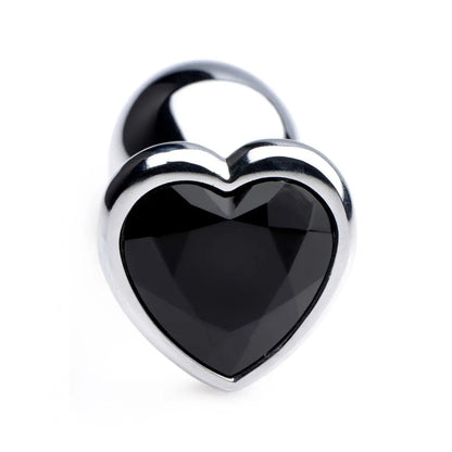 Black Heart Wide Base Gem Anal Plug Sex Toy - Small Beginner Butt Plug  Metal Anal Plug Sex Toy