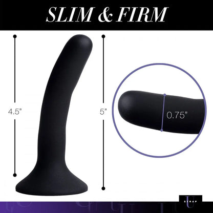 Black Silicone Slim Strap-On Dildo Sex Toy - Suction Cup Dildo Small  Dildos