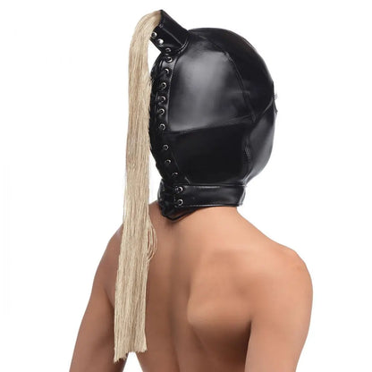 Blonde Ponytail Bondage Hood Pony Play BDSM  BDSM Pet Play