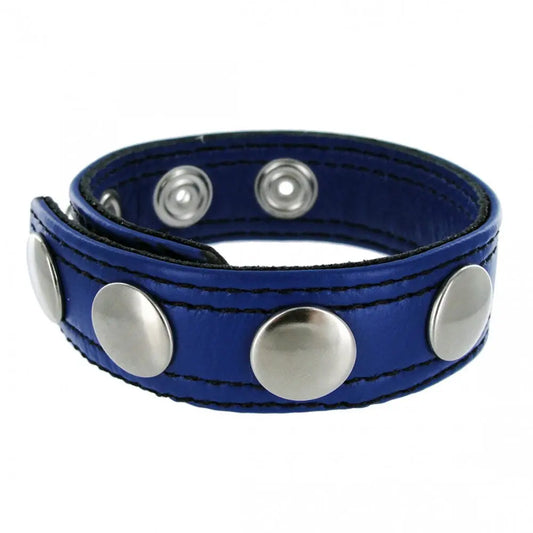 Blue Leather Cock Ring Sex Toy for Men - Speed Snap Cock Ring  Cock Rings