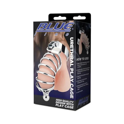 Blue Line Urethral Play Cock Cage  Chastity