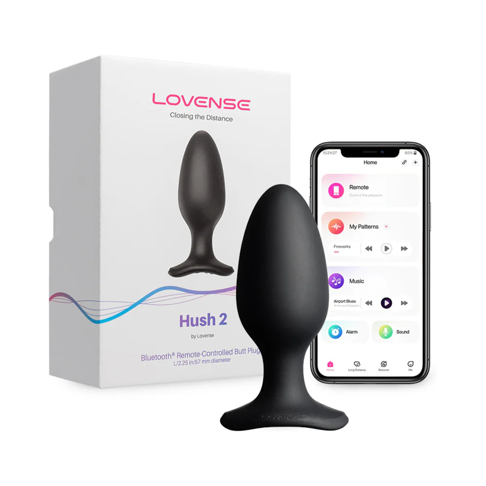 Bluetooth Butt Plug Sex Toy Lovense Hush 2 Remote-Controlled Anal Plug Vibrating L 2.25 inch  Anal