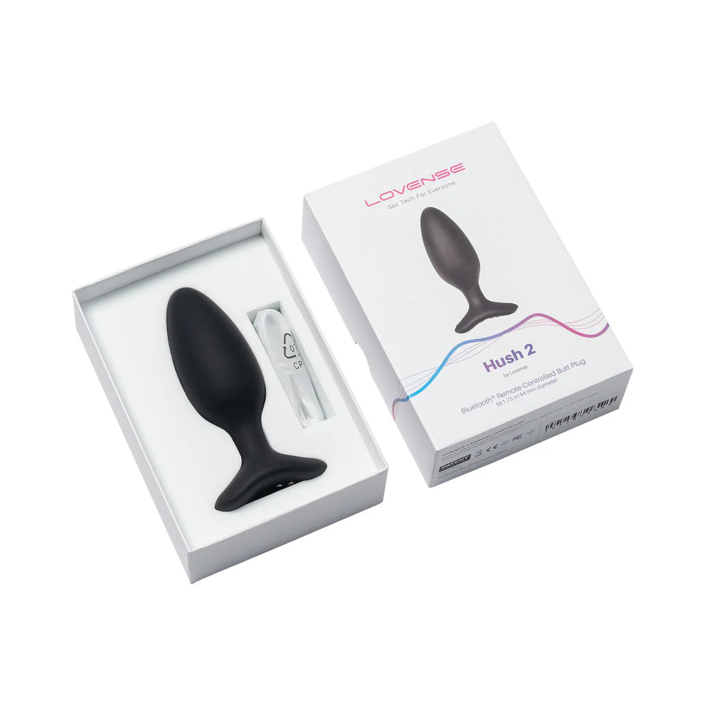 Bluetooth Butt Plug Sex Toy  Lovense Hush 2 Remote-Controlled Anal Plug Vibrating M 1.75 inch  Anal