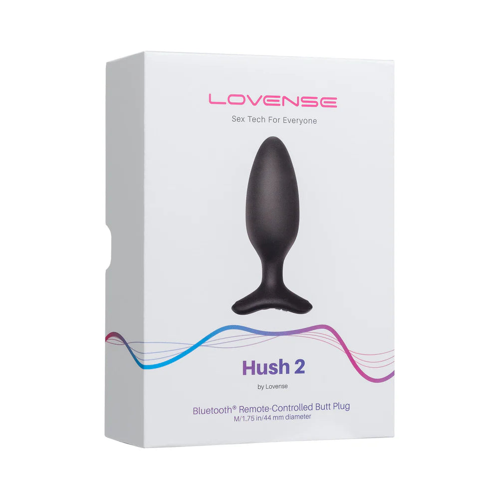 Bluetooth Butt Plug Sex Toy  Lovense Hush 2 Remote-Controlled Anal Plug Vibrating M 1.75 inch  Anal