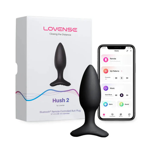 Bluetooth Butt Plug Sex Toy Lovense Hush 2 Remote-Controlled Anal Plug Vibrating S 1.5 in  Anal