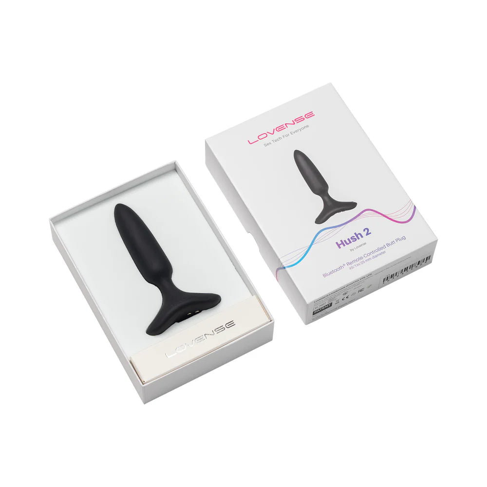 Bluetooth Butt Plug Sex Toy Lovense Hush 2 Remote-Controlled Anal Plug Vibrating XS 1 inch  Anal