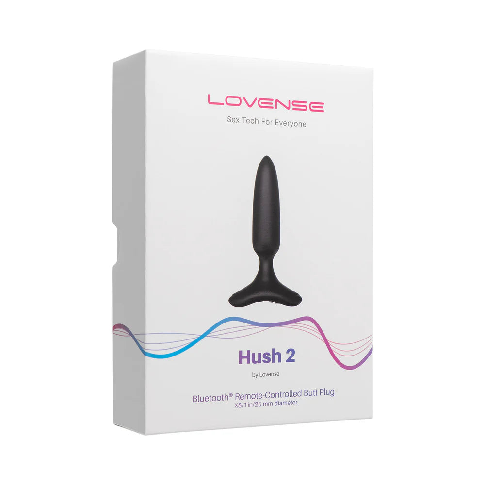 Bluetooth Butt Plug Sex Toy Lovense Hush 2 Remote-Controlled Anal Plug Vibrating XS 1 inch  Anal