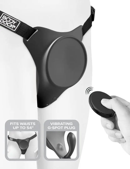 Body Dock G-Spot Pro Vibrating Silicone Strap-On Harness  Harnesses