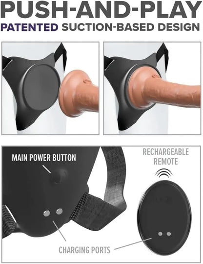Body Dock G-Spot Pro Vibrating Silicone Strap-On Harness  Harnesses