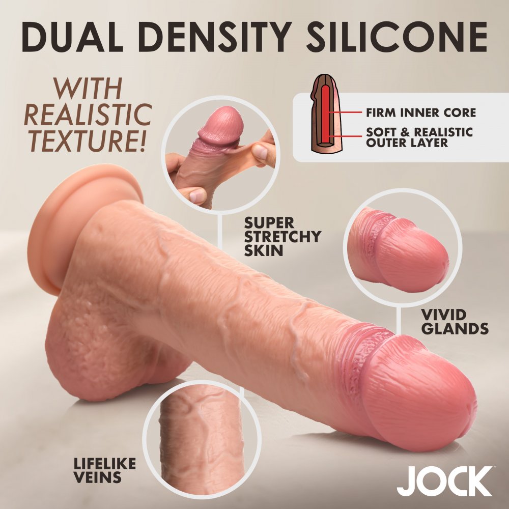 Body Safe Dildo Sex Toy 9 Inch Real Skin Silicone Realistic Dildo with Balls - Medium  Dildos