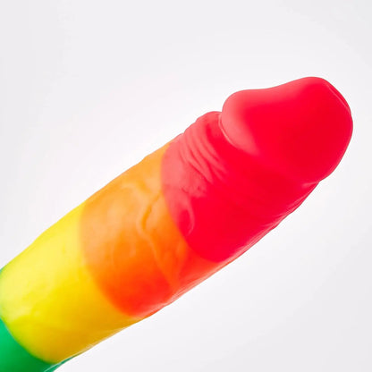 Body Safe Silicone Suction Cup Dildo Sex Toy Rainbow Pride Edition 8 in. Dildo  Realistic Dildos