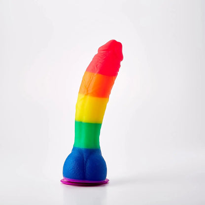 Body Safe Silicone Suction Cup Dildo Sex Toy Rainbow Pride Edition 8 in. Dildo  Realistic Dildos