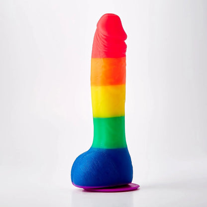 Body Safe Silicone Suction Cup Dildo Sex Toy Rainbow Pride Edition 8 in. Dildo  Realistic Dildos