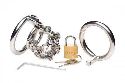 Bolted Chastity Cage with Spikes  Chastity