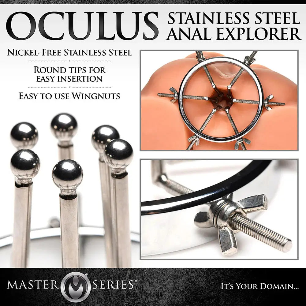 Bondage Anal Expander Oculus Stainless Steel Anal Explorer  Anal Training