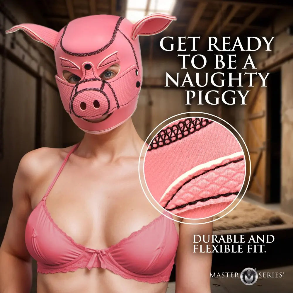 Bondage Animal Mask Swine Pig Neoprene Hood BDSM Pet  Masks, Gags and Blindfolds