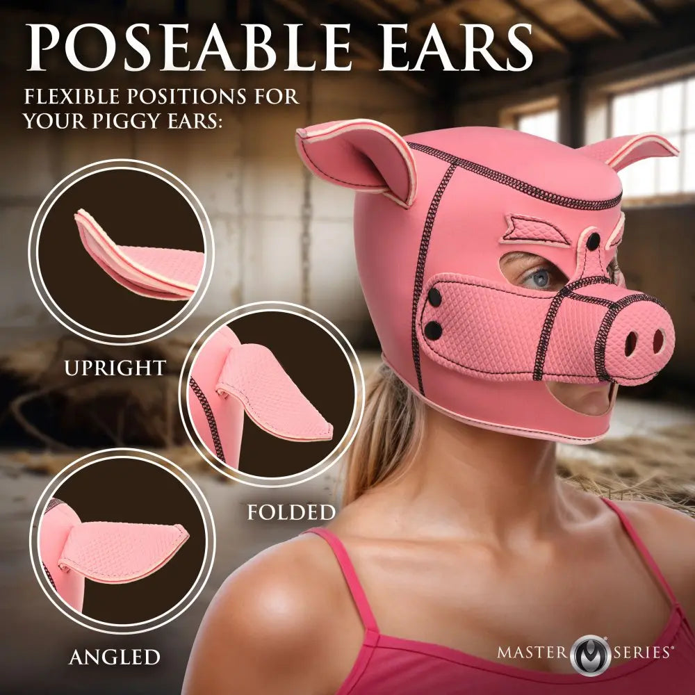 Bondage Animal Mask Swine Pig Neoprene Hood BDSM Pet  Masks, Gags and Blindfolds