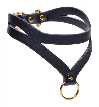 Bondage Baddie Black and Gold BDSM Collar with O-Ring  Fetish Clothing and Lingerie