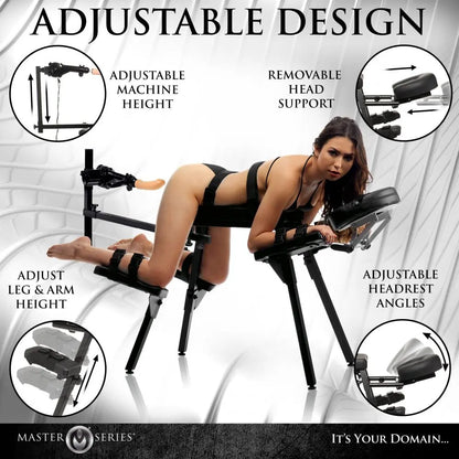 Bondage Bench Obedience Chair with Sex Machine BDSM Furniture  Dungeon Furniture and Accessories