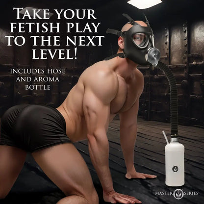 Bondage Breath Play Hood Overload Stroker Gas Mask Kit  Masks, Gags and Blindfolds
