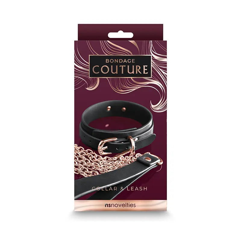 Bondage Couture Collar & Leash Black  Fetish - Cuffs & Restraints