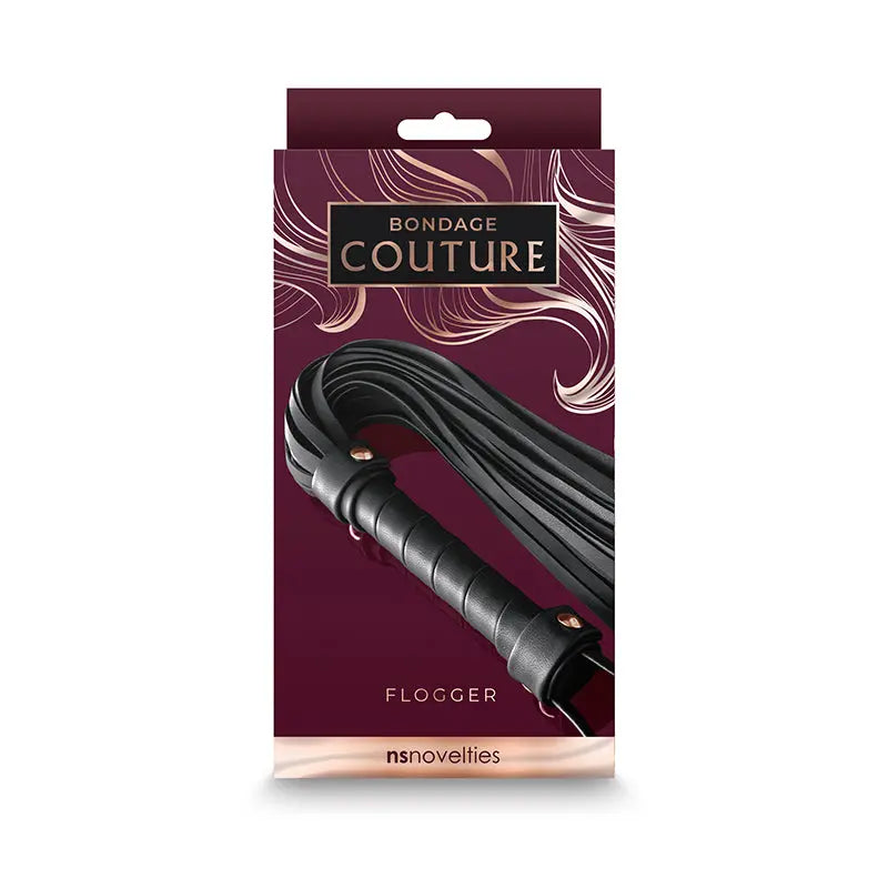 Bondage Couture Flogger Black  Fetish - Whips Crops & Paddles