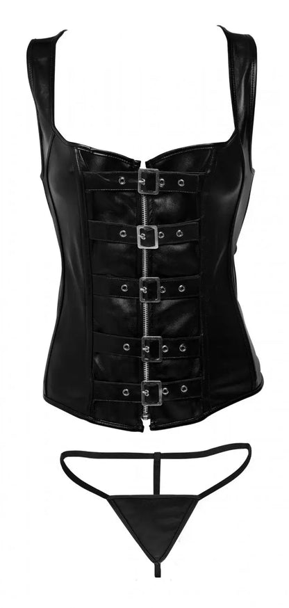 Bondage Lingerie Lace-up Corset and Thong - Large  Fetish Clothing and Lingerie