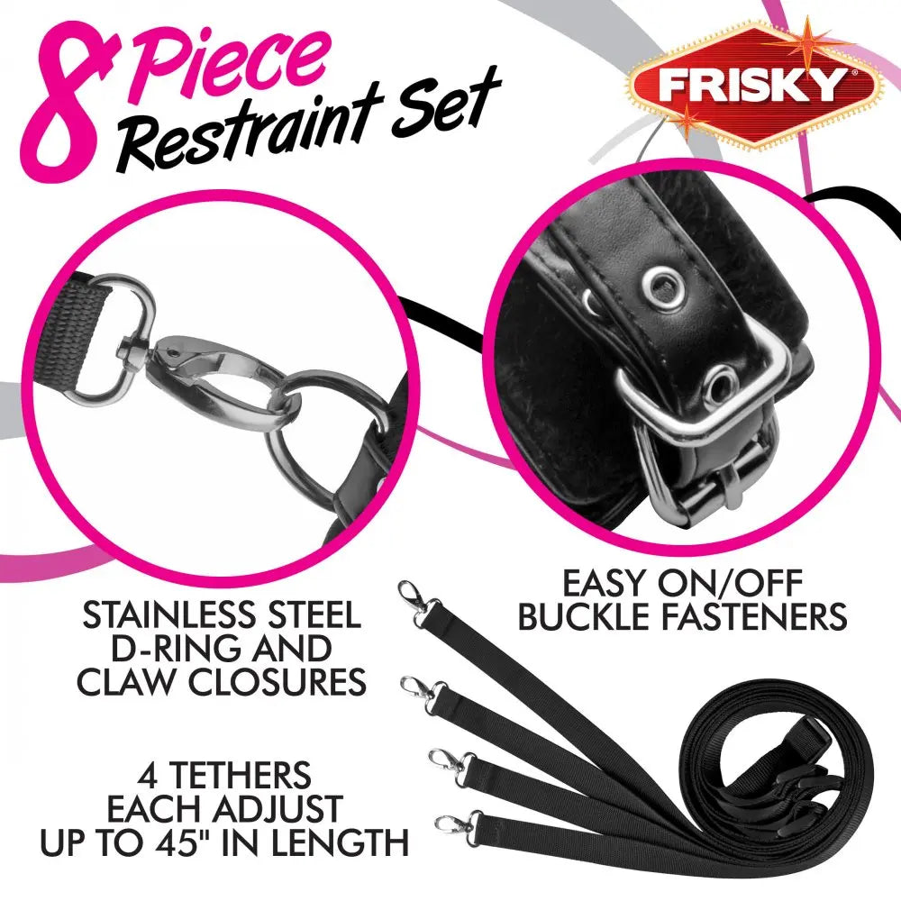 Bondage Restraint System Frisky 8 Piece Restraint Set  Restraints and Cuffs