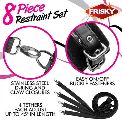Bondage Restraint System Frisky 8 Piece Restraint Set  Restraints and Cuffs