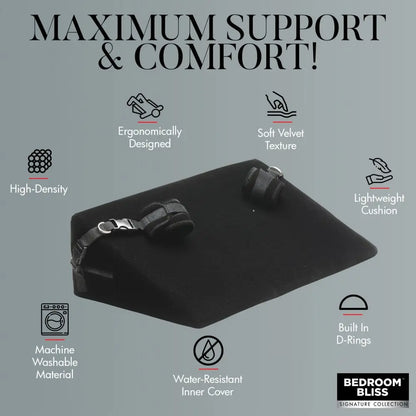 Bondage Sex Wedge Pillow - Cushion Sex Pillow with BDSM Restraints  Sex Position Aid