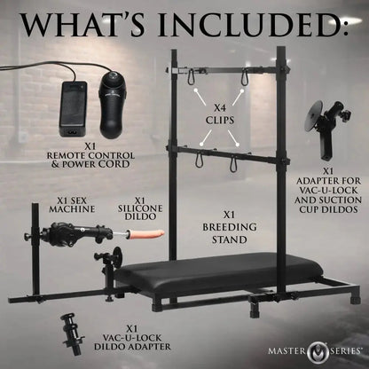Bondage Table Breed Master Breeding Stand with Sex Machine  Dungeon Furniture and Accessories